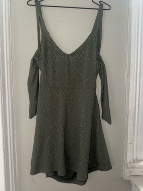 Roxy Green Babydoll Mini Dress | Size XL | Back Tie Detail